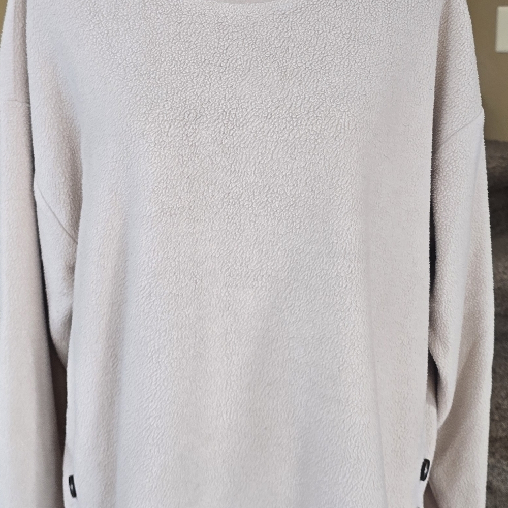 Madewell Brushed Long Sleeve Beige Relaxed Fit Sweatshirt Top L - Picture 8 of 10